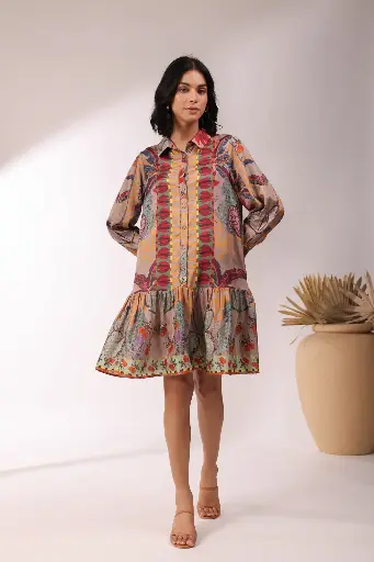 Viscose Printed Mini Dress