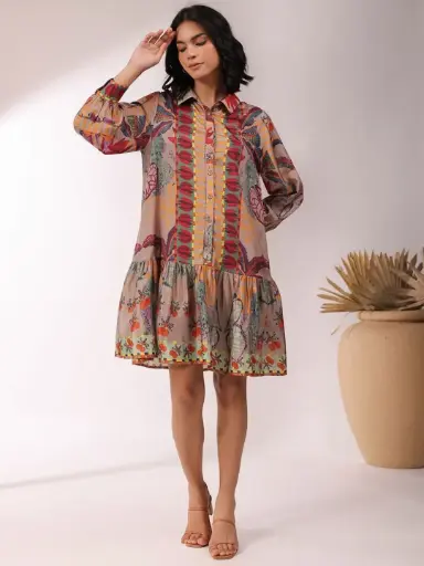 Viscose Printed Mini Dress