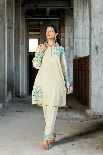 Off White Bliss 2-Piece Kurti Set