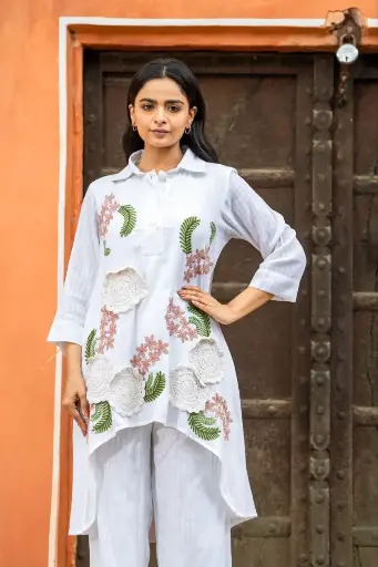 Off White Luxe Cotton Co-ord Set