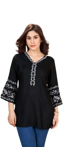 Black Blush Embroidered Tunic