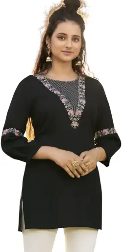 Black Luxe Embroidered Tunic