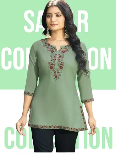Mahendi Blush Embroidered Tunic