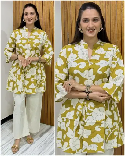 Mustard Meadow Flex Cotton Tunic