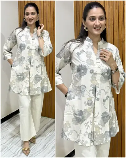 Moonlight Petals Flex Cotton Tunic