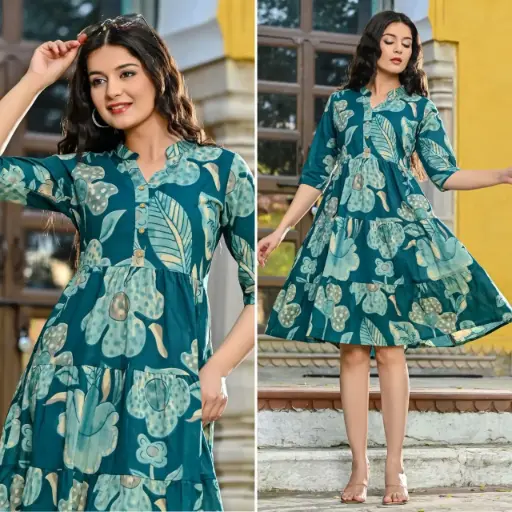 Monsoon Florals Tiered Dress