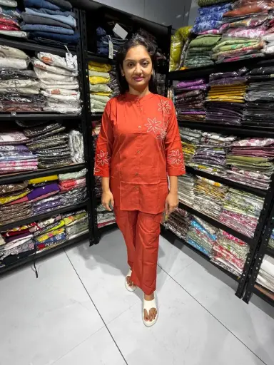 Rust Bloom Mul Cotton Cord Set