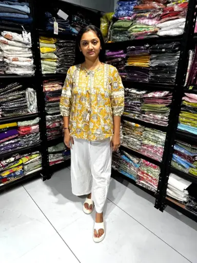 Sunflower Garden Mul Cotton Printed Tunic