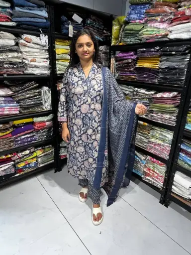 Indigo Garden Handwork 3 Pieces Suit Set