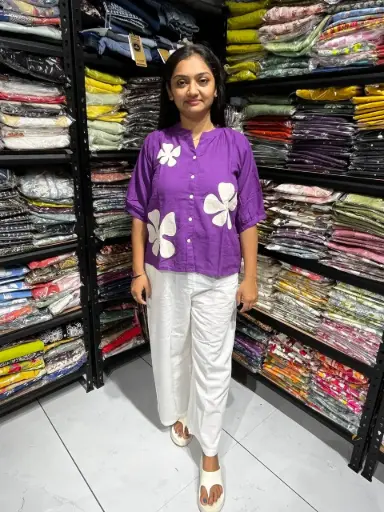 Lavender Petal Linen-Cotton Top